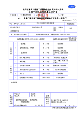 金屬門窗安裝工程檢驗批質量驗收記錄表編制與金屬門窗工程施工質量控制